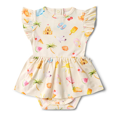 Beach Fun Short Sleeve Organic Dress | Snuggle Hunny
