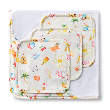 Beach Fun Organic Baby Towel & Wash Cloth Set | Snuggle Hunny