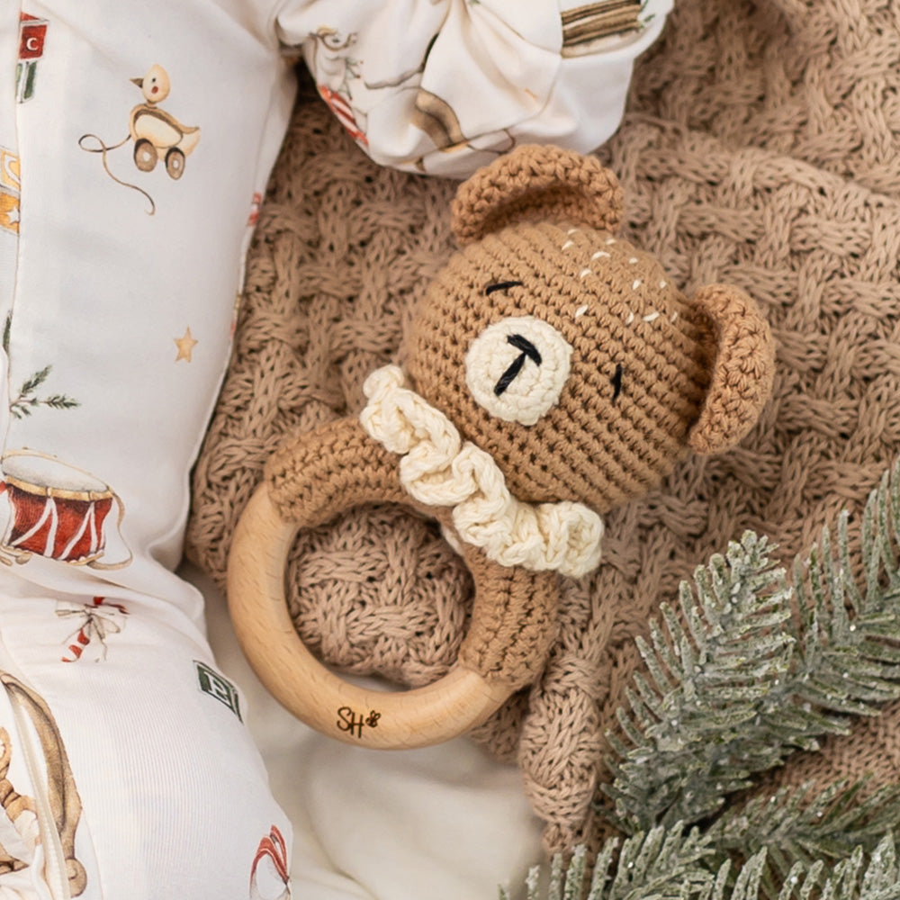 Handmade Bear Crochet Rattle - View 1