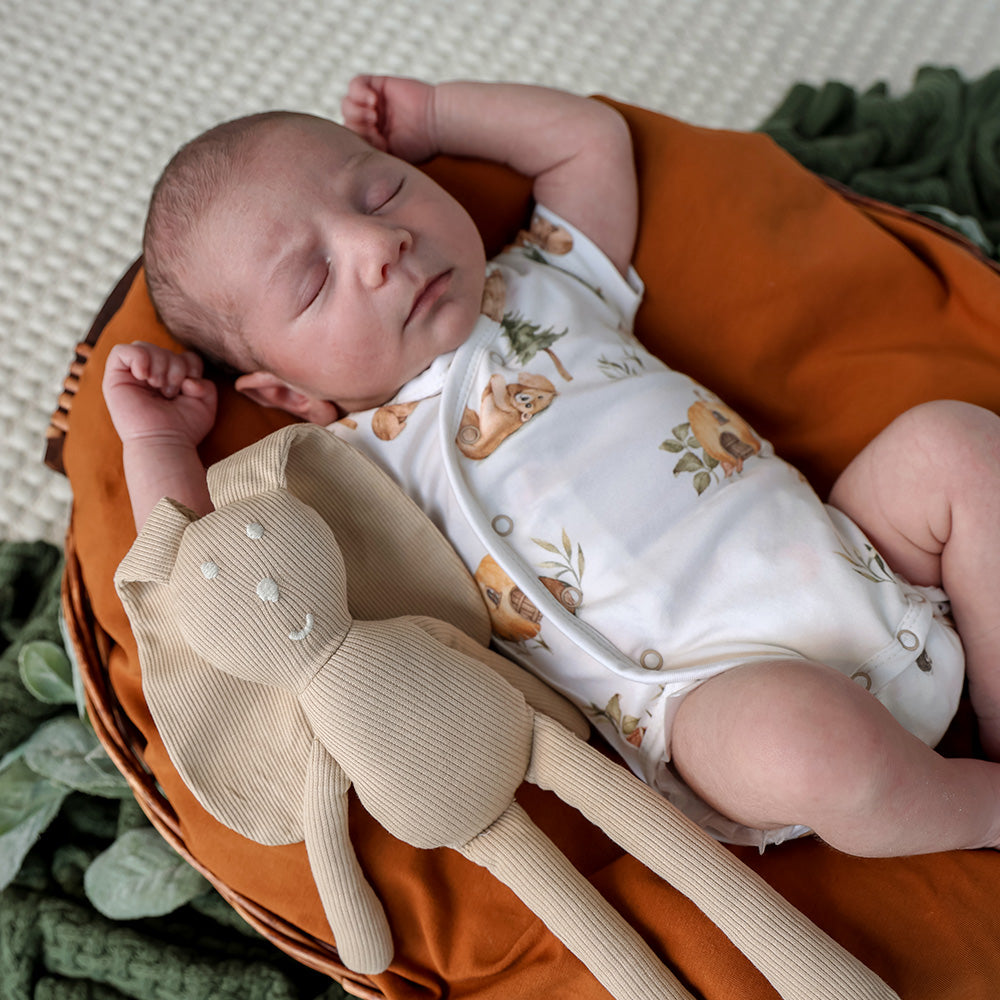Bears Short Sleeve Organic Kimono Bodysuit - View 9