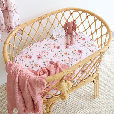 Birds & Blooms Organic Bassinet Sheet / Change Pad Cover | Snuggle Hunny