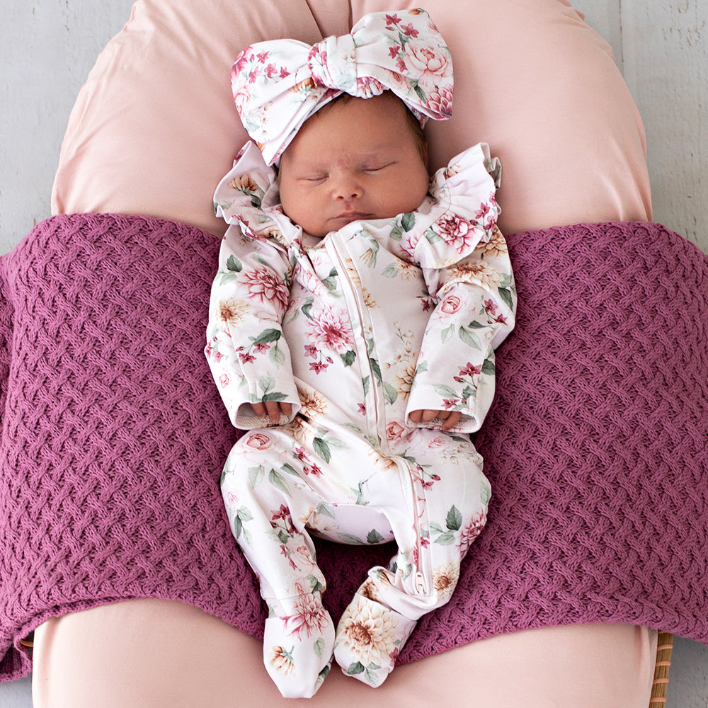 Birds & Blooms Organic Snugglesuit Convertible Romper with Frill - View 3