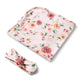 Birds & Blooms Organic Jersey Wrap & Topknot Set - Thumbnail 2