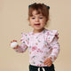 Birds & Blooms Long Sleeve Organic Bodysuit with Frill - Thumbnail 3