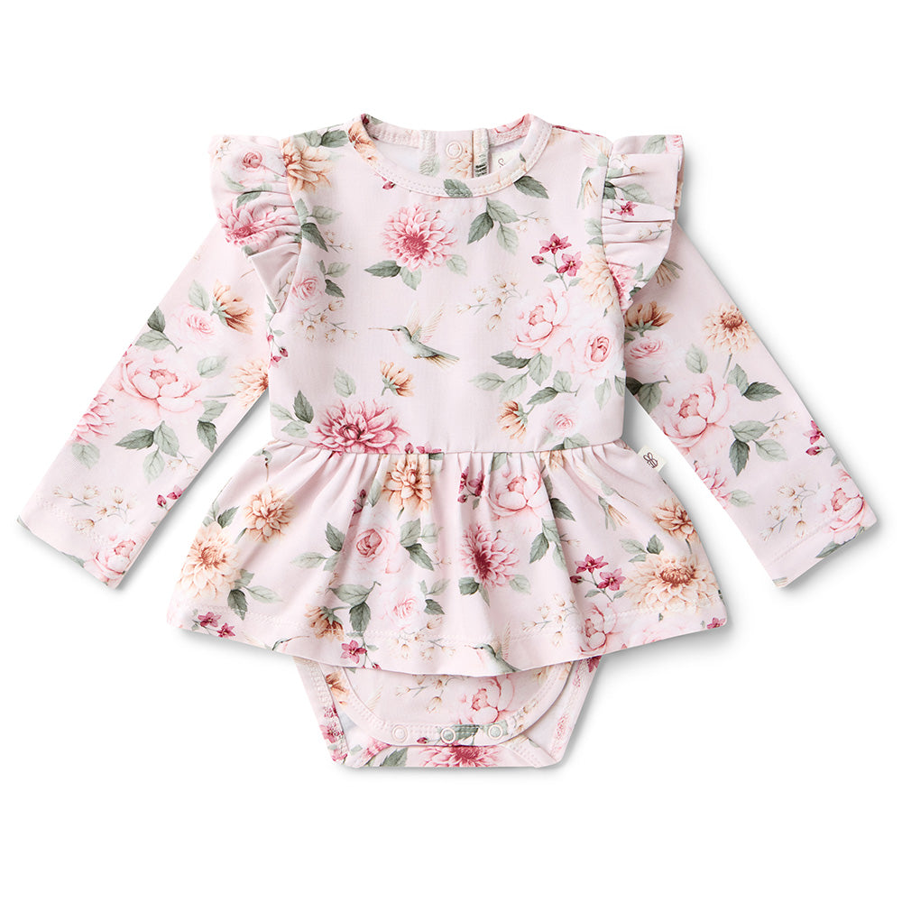 Birds & Blooms Long Sleeve Organic Dress - View 2