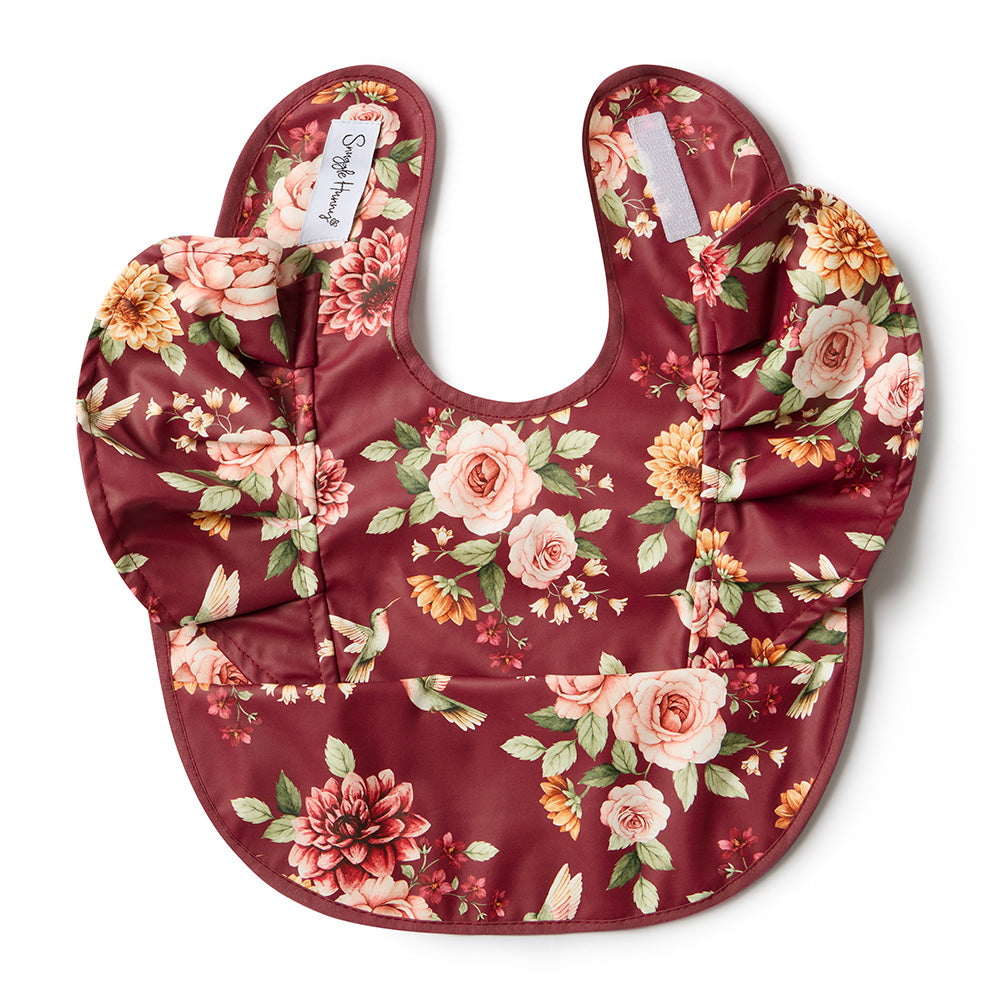Floral Flutter Frill Snuggle Bib - View 2