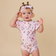 Birds & Blooms Short Sleeve Organic Bodysuit with Frill - Thumbnail 1
