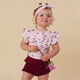 Birds & Blooms Short Sleeve Organic Bodysuit with Frill - Thumbnail 4