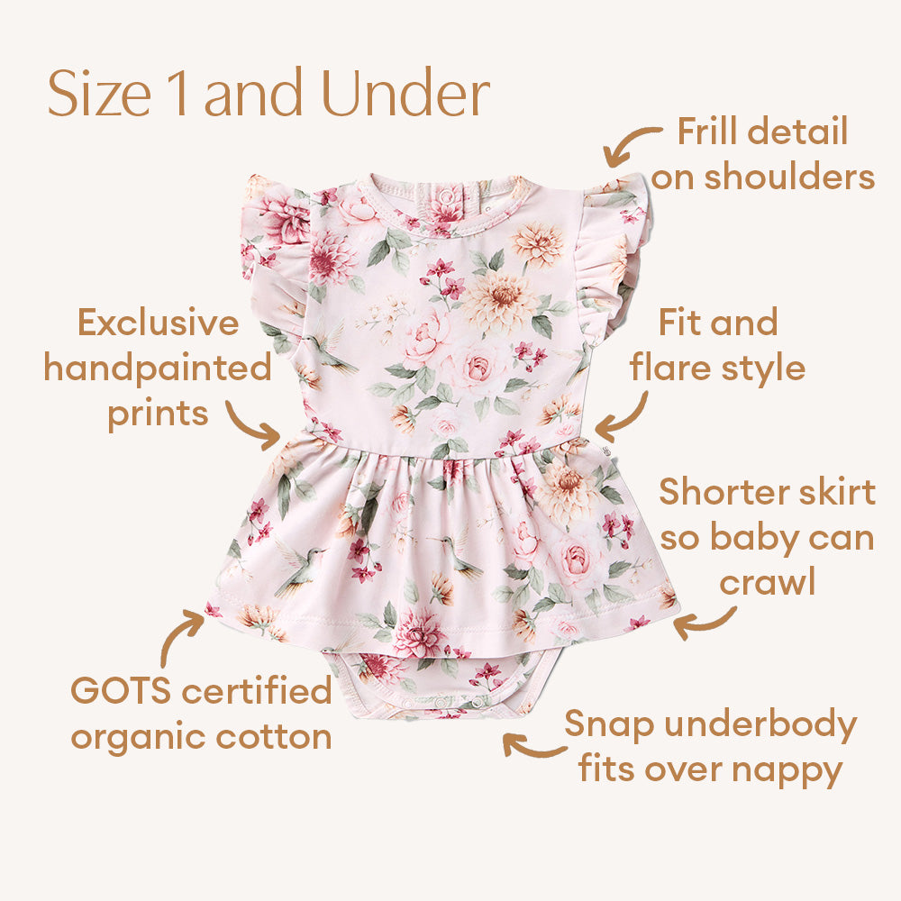 Birds & Blooms Short Sleeve Organic Dress - View 11