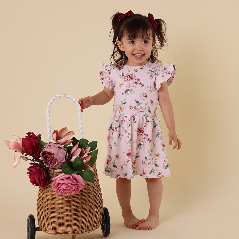 Birds & Blooms Short Sleeve Organic Dress - View 5