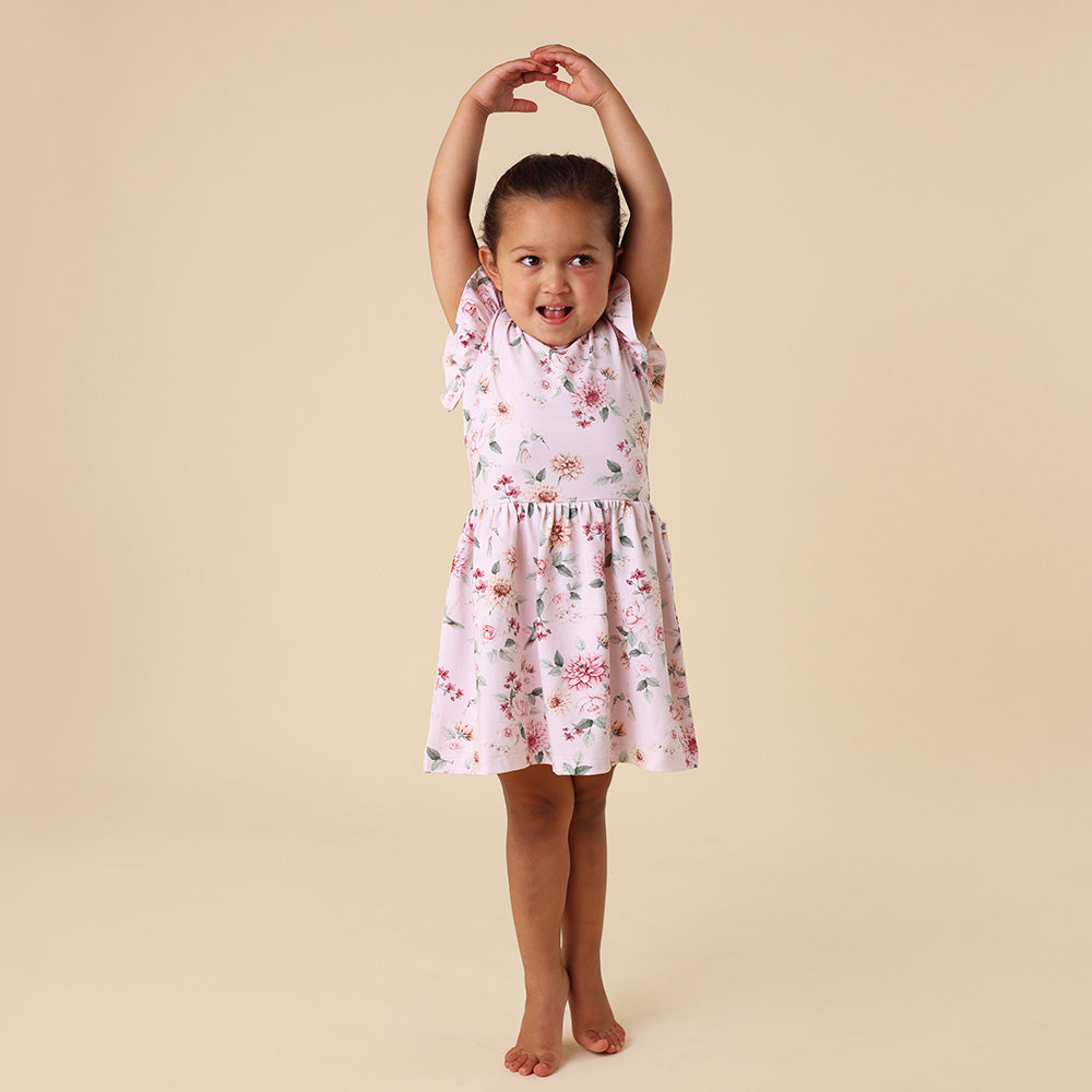 Birds & Blooms Short Sleeve Organic Dress - View 15