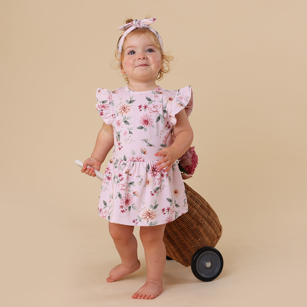 Birds & Blooms Short Sleeve Organic Dress - View 13