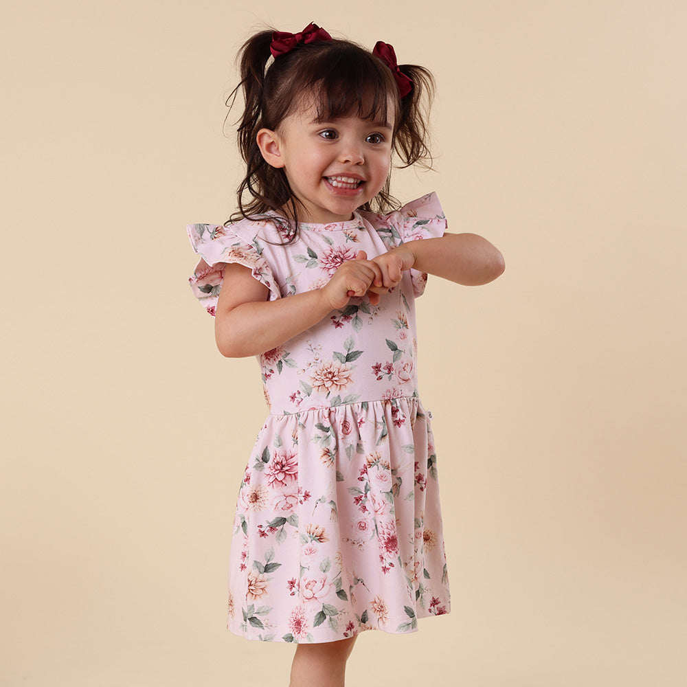 Birds & Blooms Short Sleeve Organic Dress - View 14