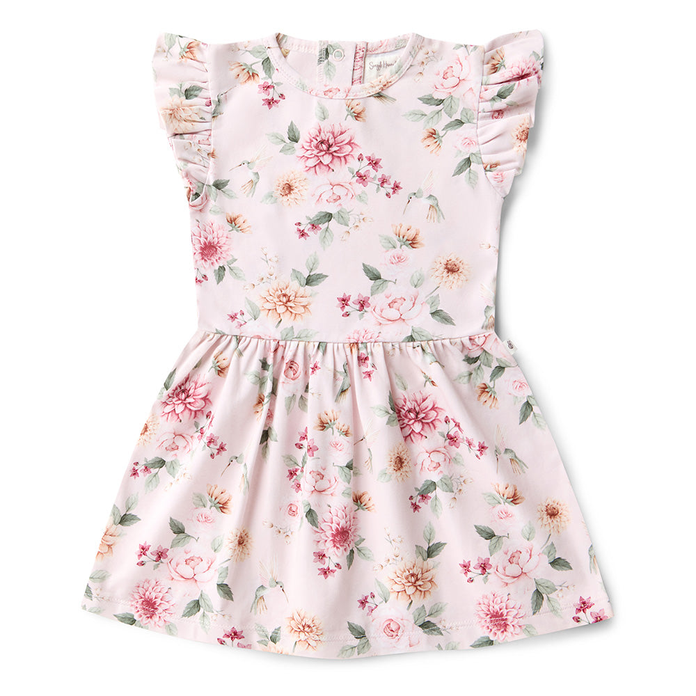 Birds & Blooms Short Sleeve Organic Dress - View 8