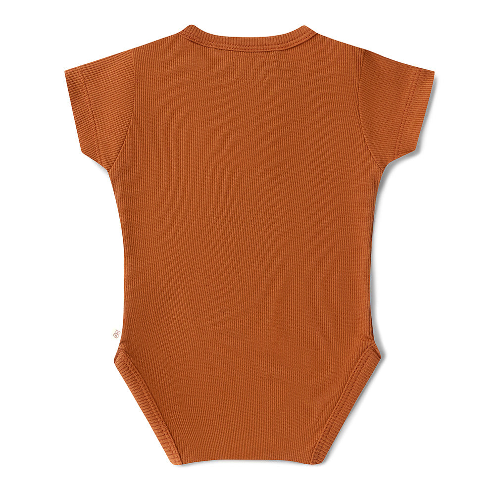 Biscuit Short Sleeve Organic Bodysuit - View 5