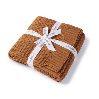 Blankets - Bronze Diamond Knit Organic Baby Blanket