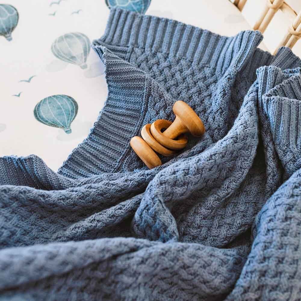 River Diamond Knit Organic Baby Blanket - View 3