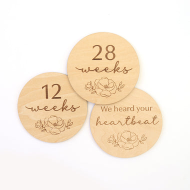 Bloom Pregnancy Wooden Milestone Cards | Snuggle Hunny