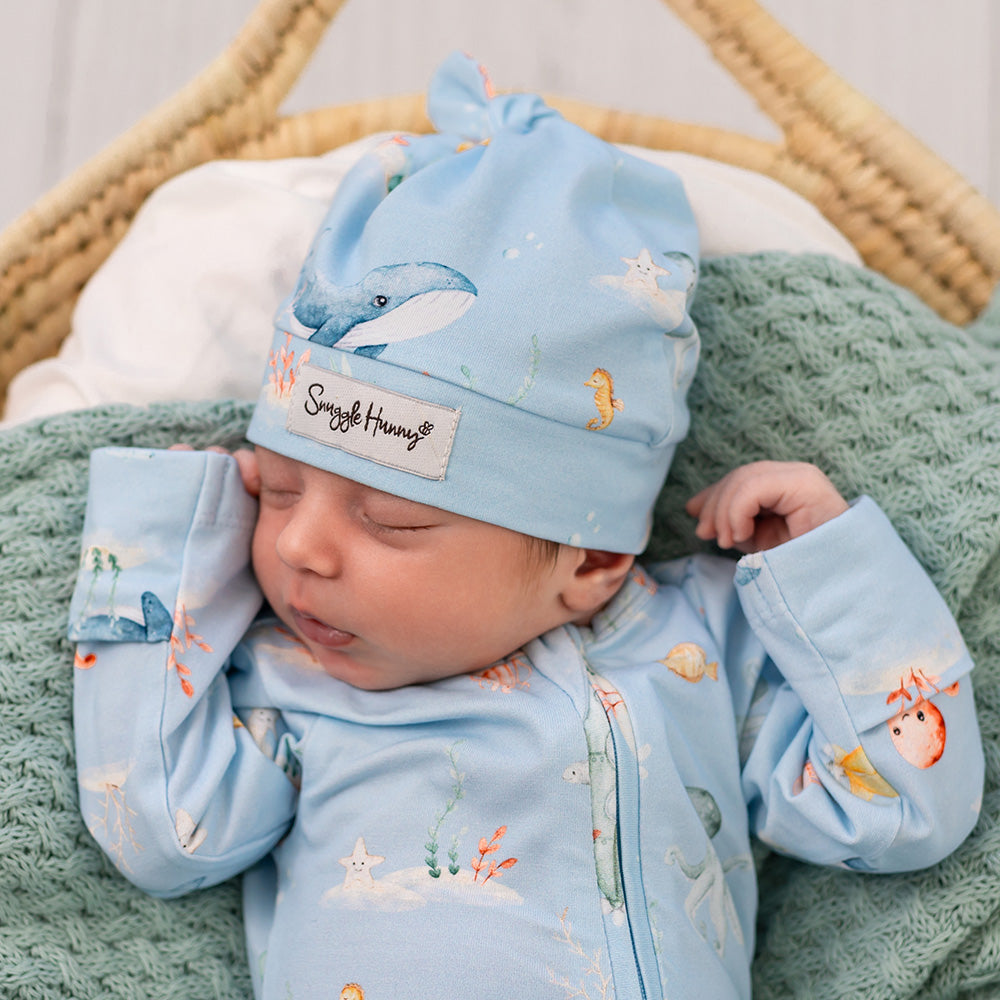 Blue Little Subs Organic Knotted Beanie - View 8