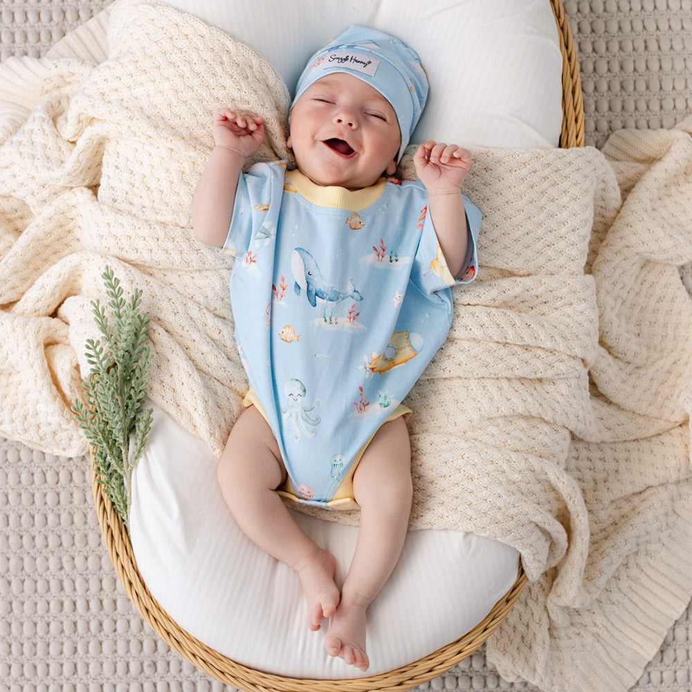 Blue Little Subs Organic Oversized Romper - View 1