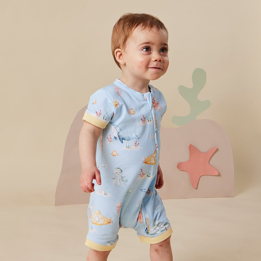 Blue Little Subs Organic Snuggle Shortie - View 14