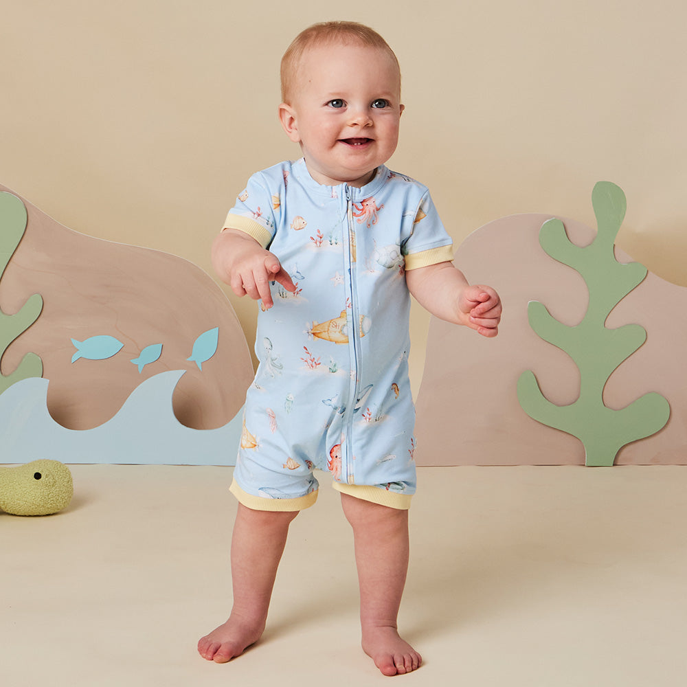 Blue Little Subs Organic Snuggle Shortie - View 3
