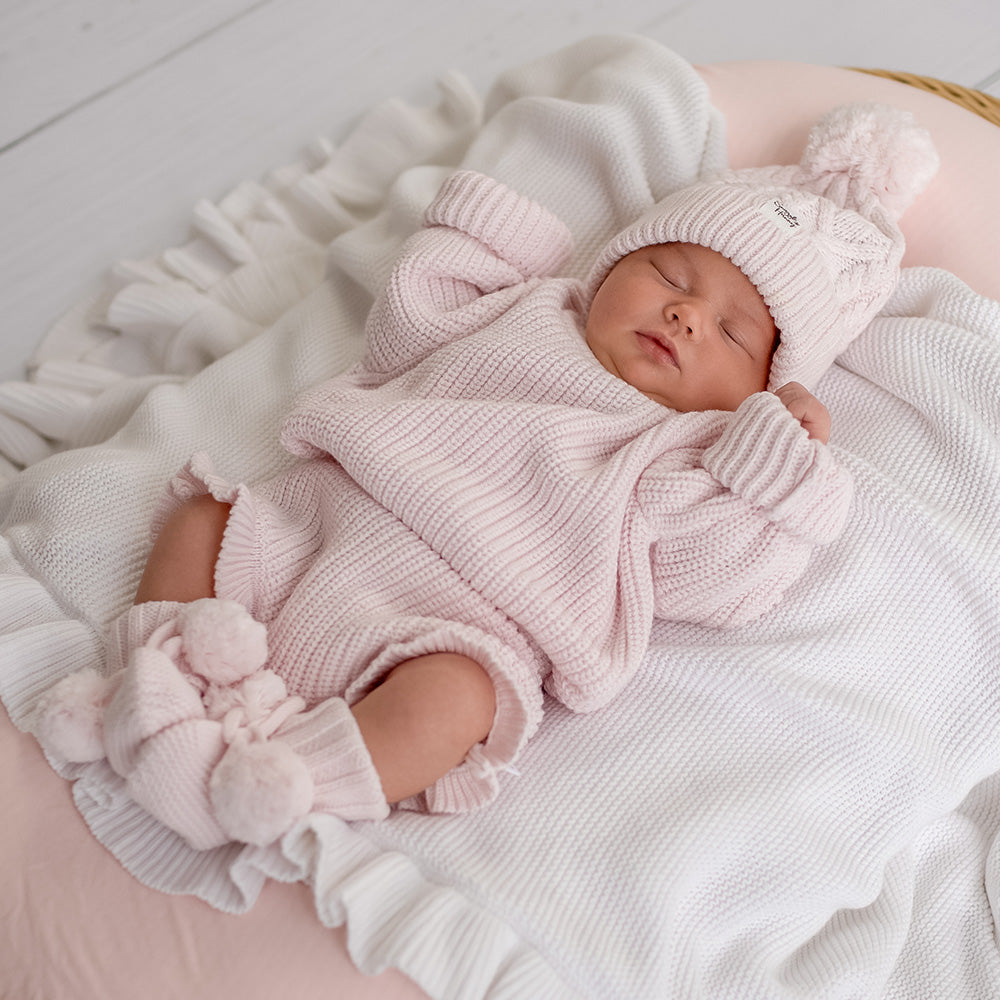 Blush Pink Oversized Cotton Knit Jumper - View 9