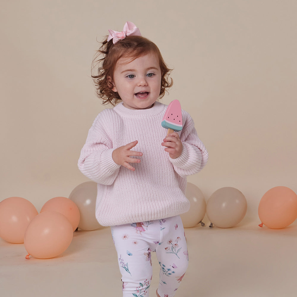 Blush Pink Oversized Cotton Knit Jumper - View 7