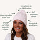 Blush Pink Organic Adult Knit Beanie - Thumbnail 4