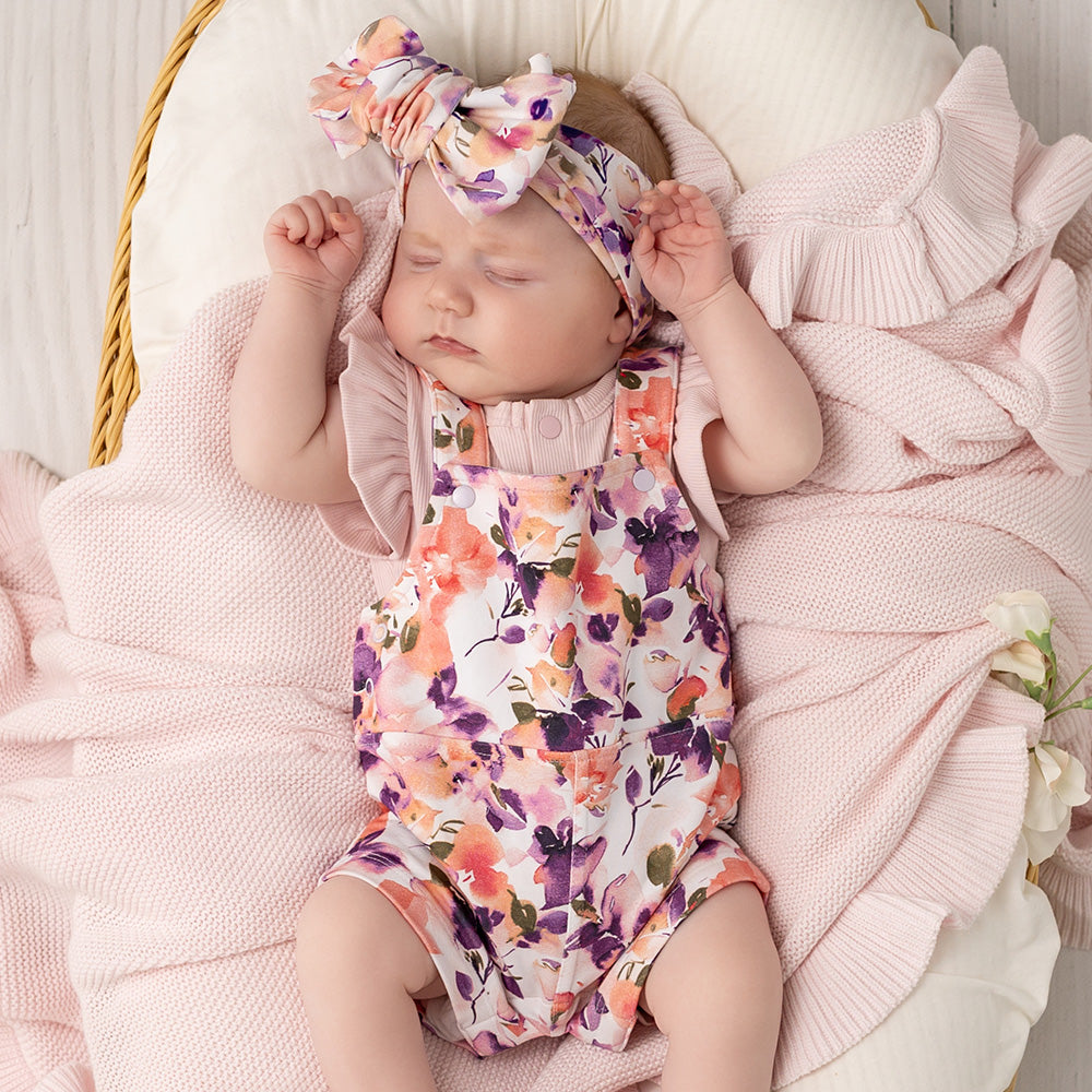 Blushing Beauty Organic Snuggle Overall Shorts - View 3
