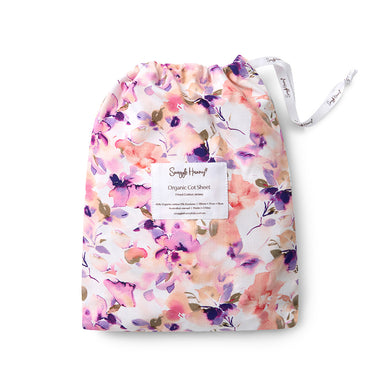 Blushing Beauty Organic Fitted Cot Sheet | Snuggle Hunny