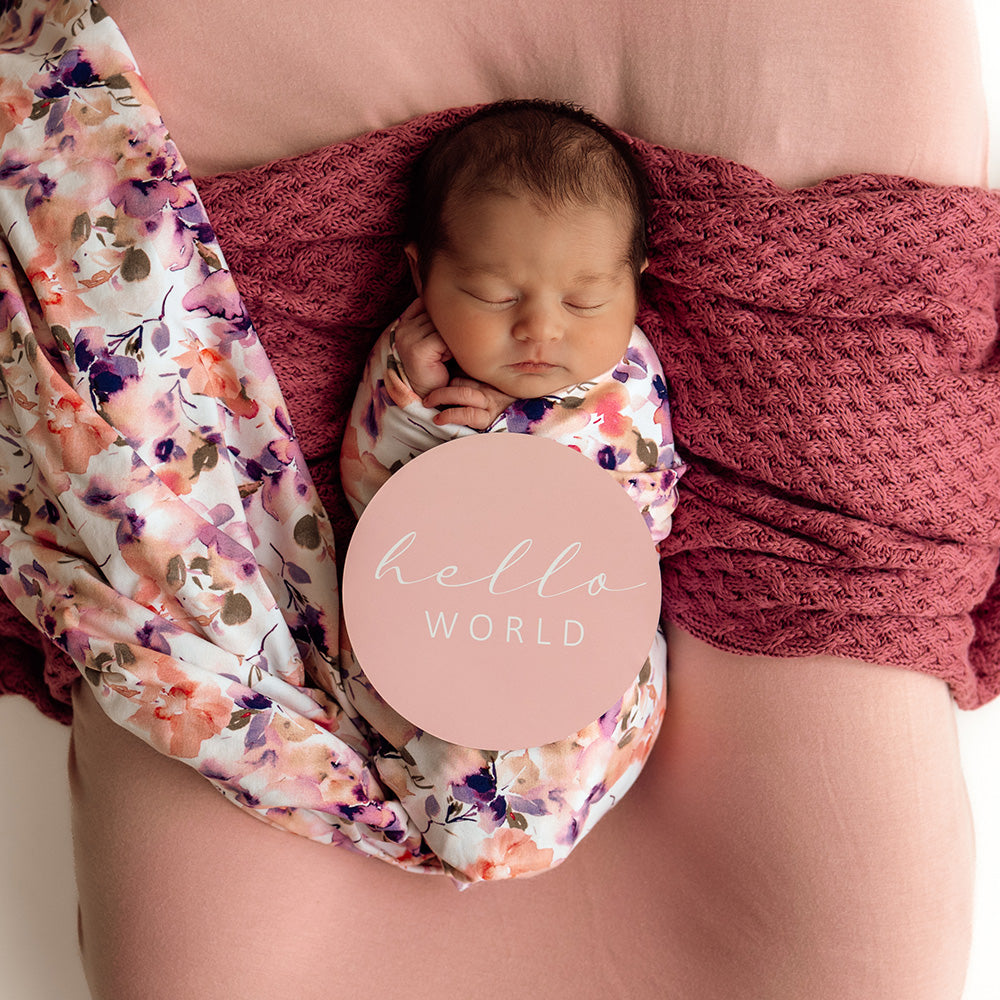 Blushing Beauty Organic Jersey Wrap & Topknot Set - View 5