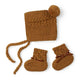 Bronze Merino Wool Bonnet & Booties - Thumbnail 2