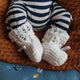 Ivory Merino Wool Bonnet & Booties-Snuggle Hunny
