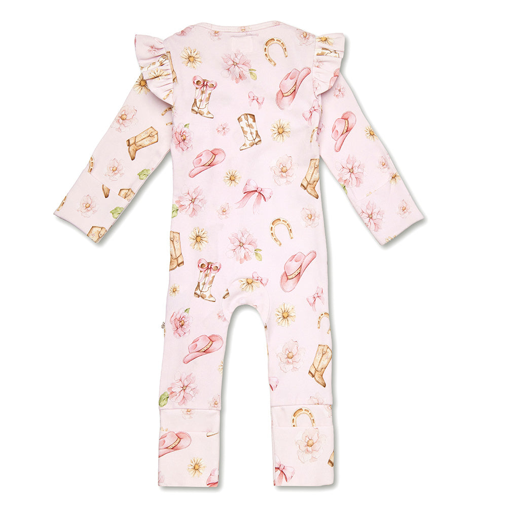 Boots & Bows Organic Snugglesuit Convertible Romper with Frill - View 6