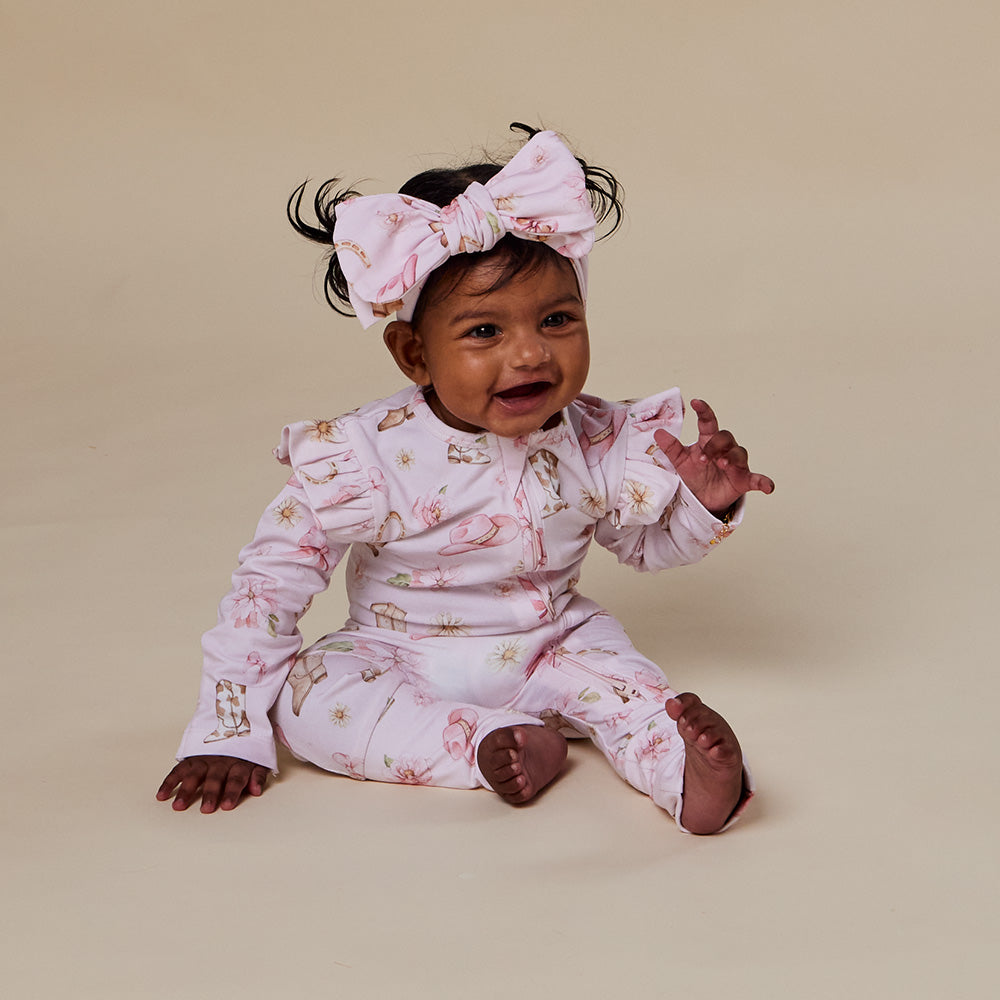 Boots & Bows Organic Snugglesuit Convertible Romper with Frill - View 11