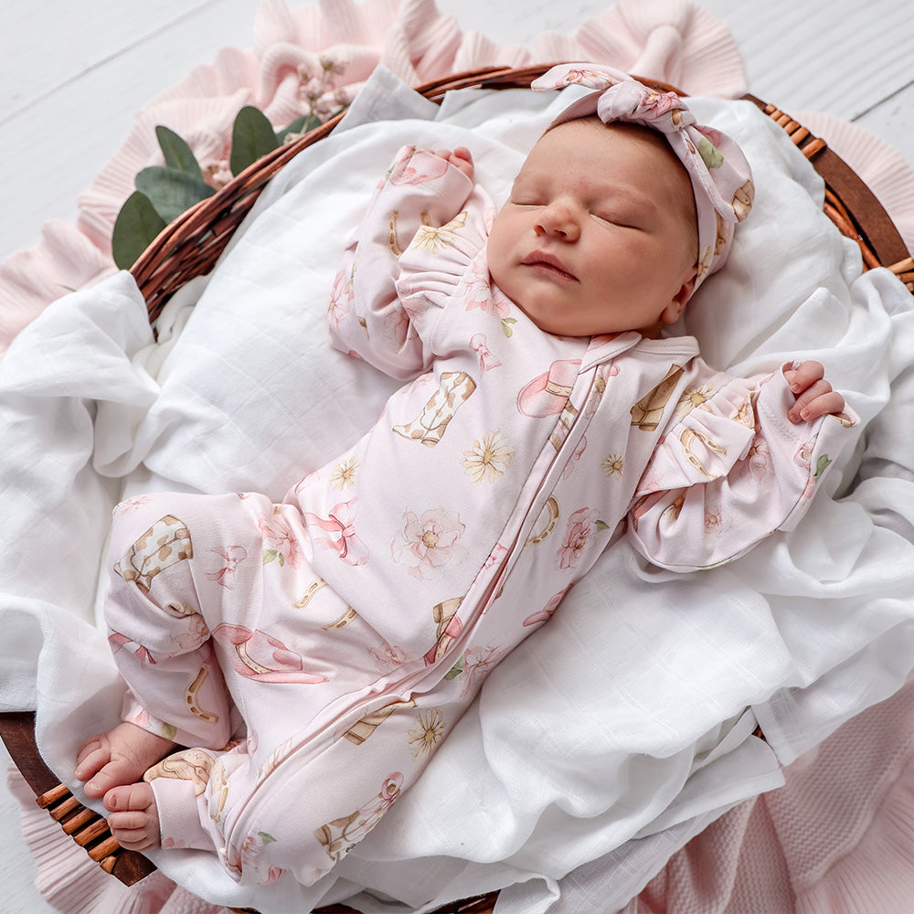 Boots & Bows Organic Snugglesuit Convertible Romper with Frill - View 4