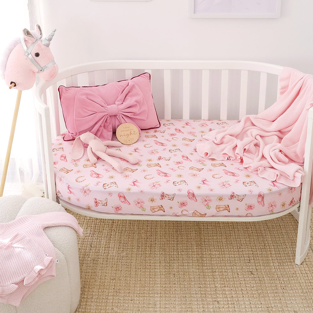 Boots & Bows Organic Fitted Cot Sheet - View 7