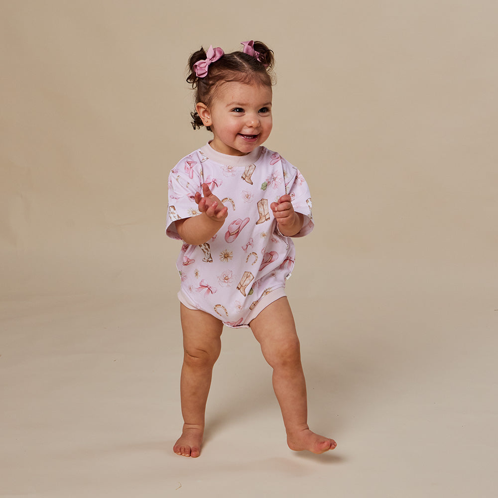 Boots & Bows Organic Oversized Romper - View 4