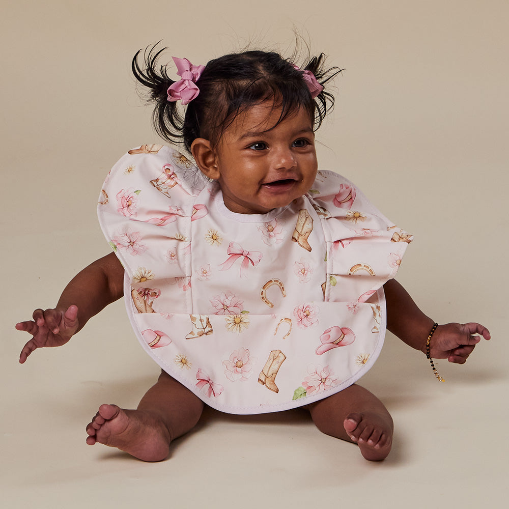 Boots & Bows Frill Snuggle Bib - View 3