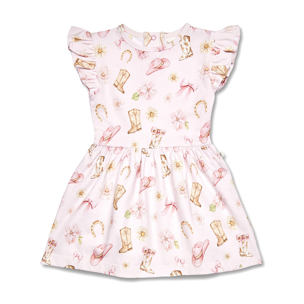 Boots & Bows Short Sleeve Organic Dress - View 9