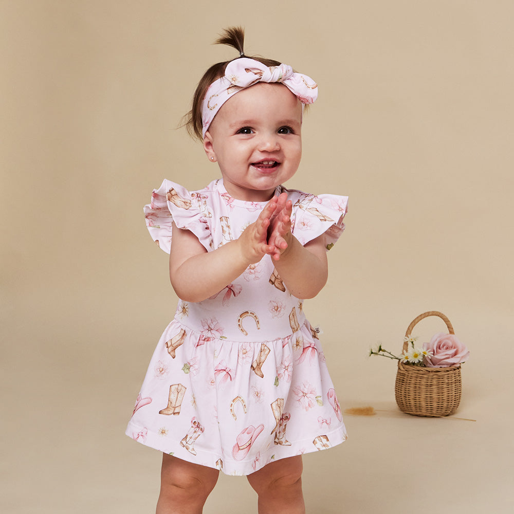 Boots & Bows Short Sleeve Organic Dress - View 21