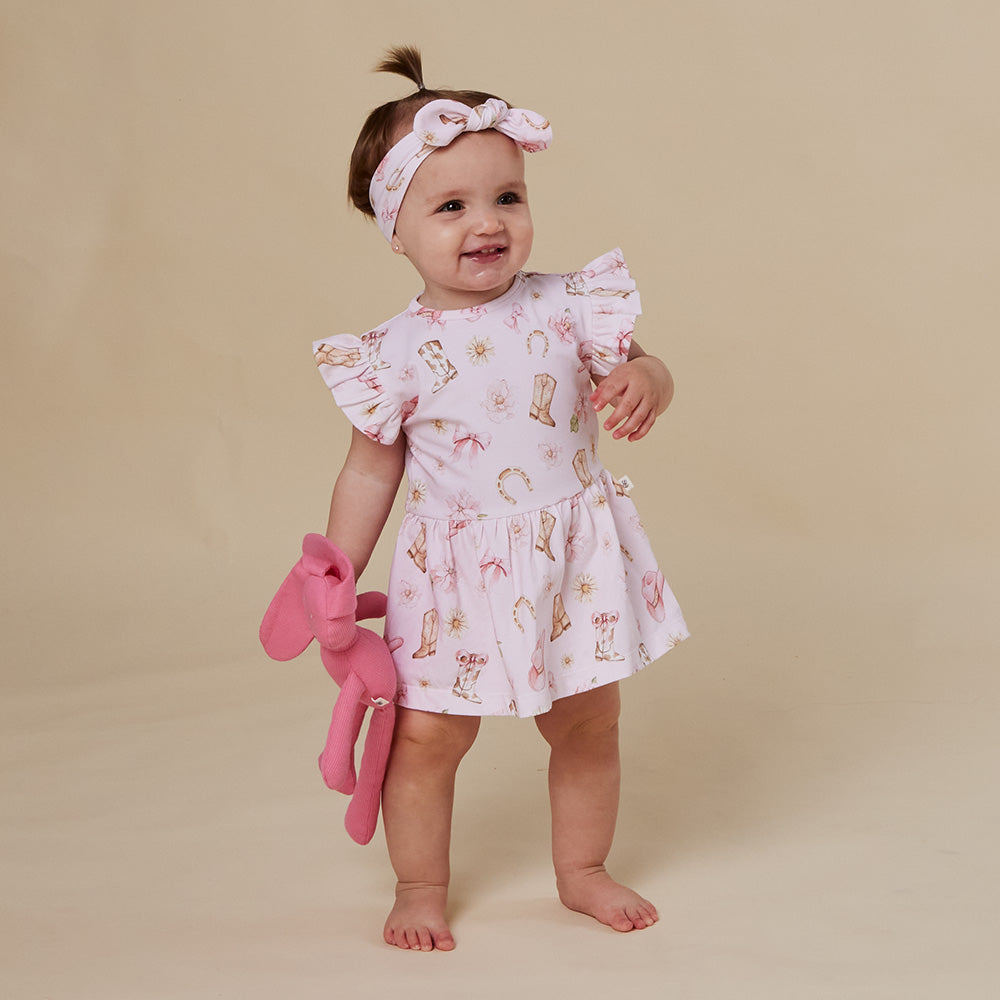 Boots & Bows Short Sleeve Organic Dress - View 7