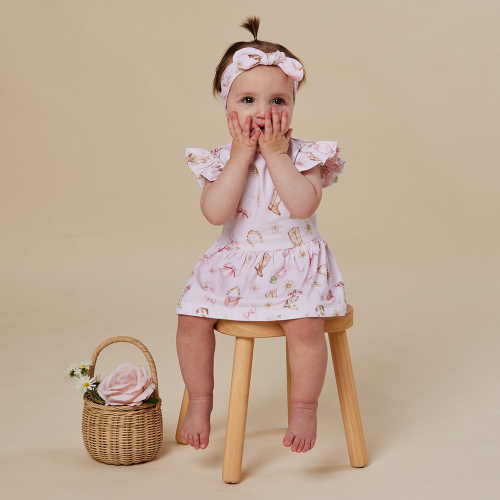 Boots & Bows Short Sleeve Organic Dress - View 10