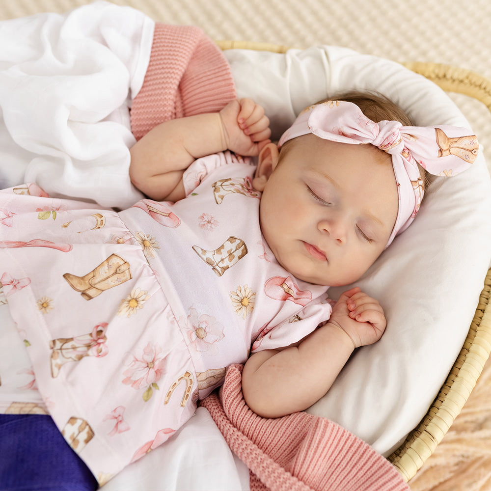 Boots & Bows Short Sleeve Organic Dress - View 8