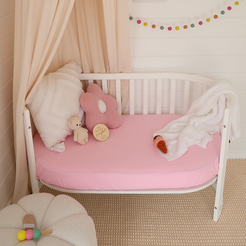 Bubblegum Organic Fitted Cot Sheet - View 4
