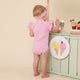Bubblegum Short Sleeve Organic Bodysuit with Frill - Thumbnail 3