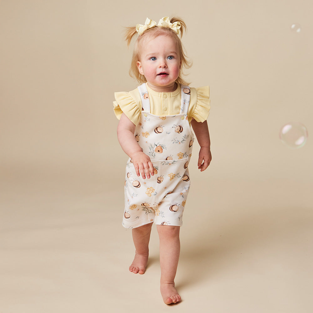 Bumblebees Organic Snuggle Overall Shorts - View 6
