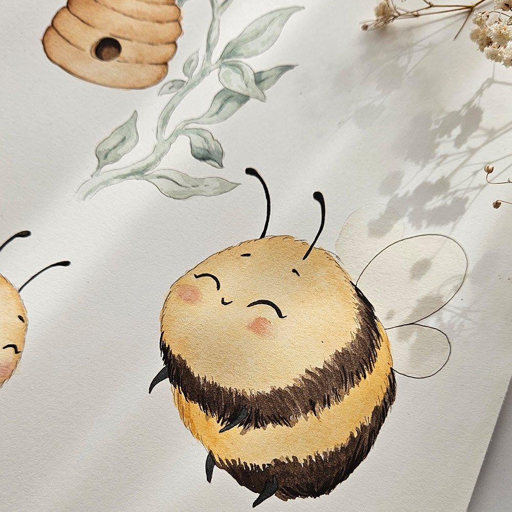 Bumblebees Organic Jersey Wrap & Beanie Set - View 7