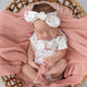 Butterfly Short Sleeve Organic Kimono Bodysuit - Thumbnail 7